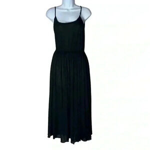 Vintage 70s Clovis Ruffin Black Sleeveless Midi Dress Ruffinwear